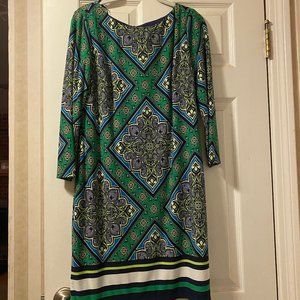 Vince Camuto green patterned dress